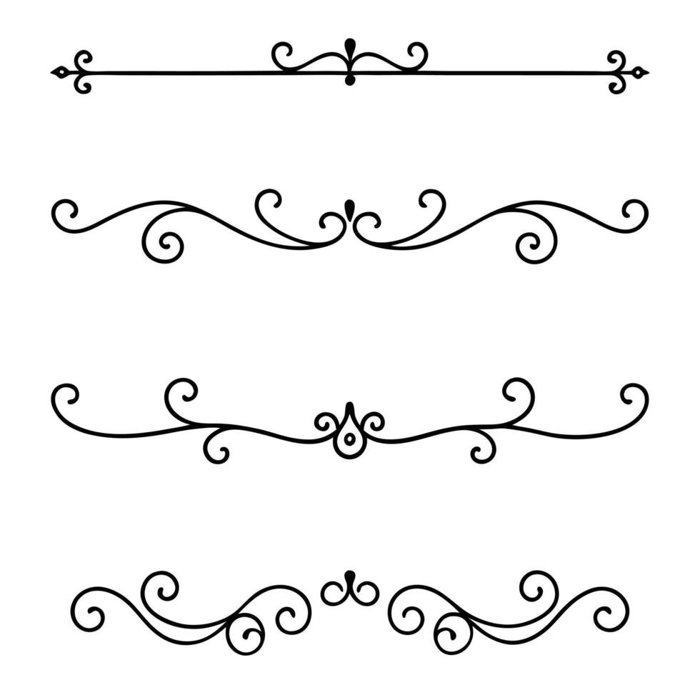 Line dividers with unique handcrafted patterns vector