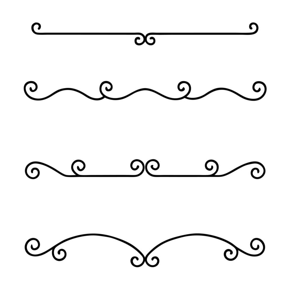 Wavy line dividers for dynamic visual effects vector