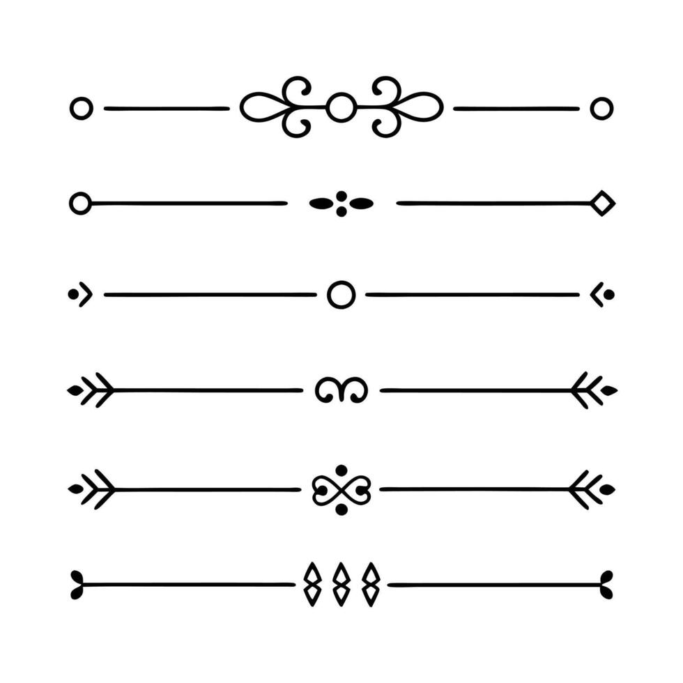 Line dividers with abstract shapes and details vector