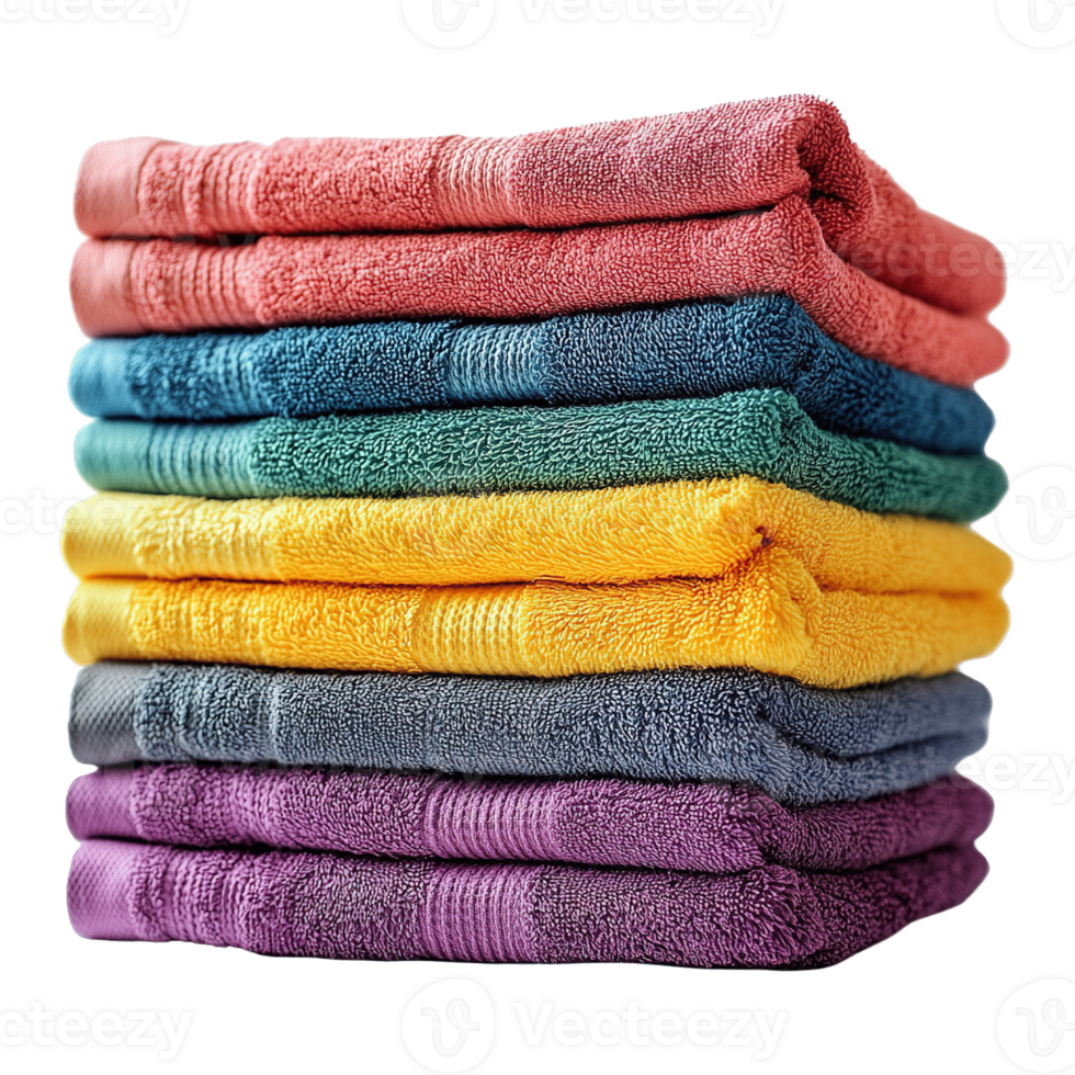 Bright and Cheerful Towel Assortment Isolated on Transparent Background png