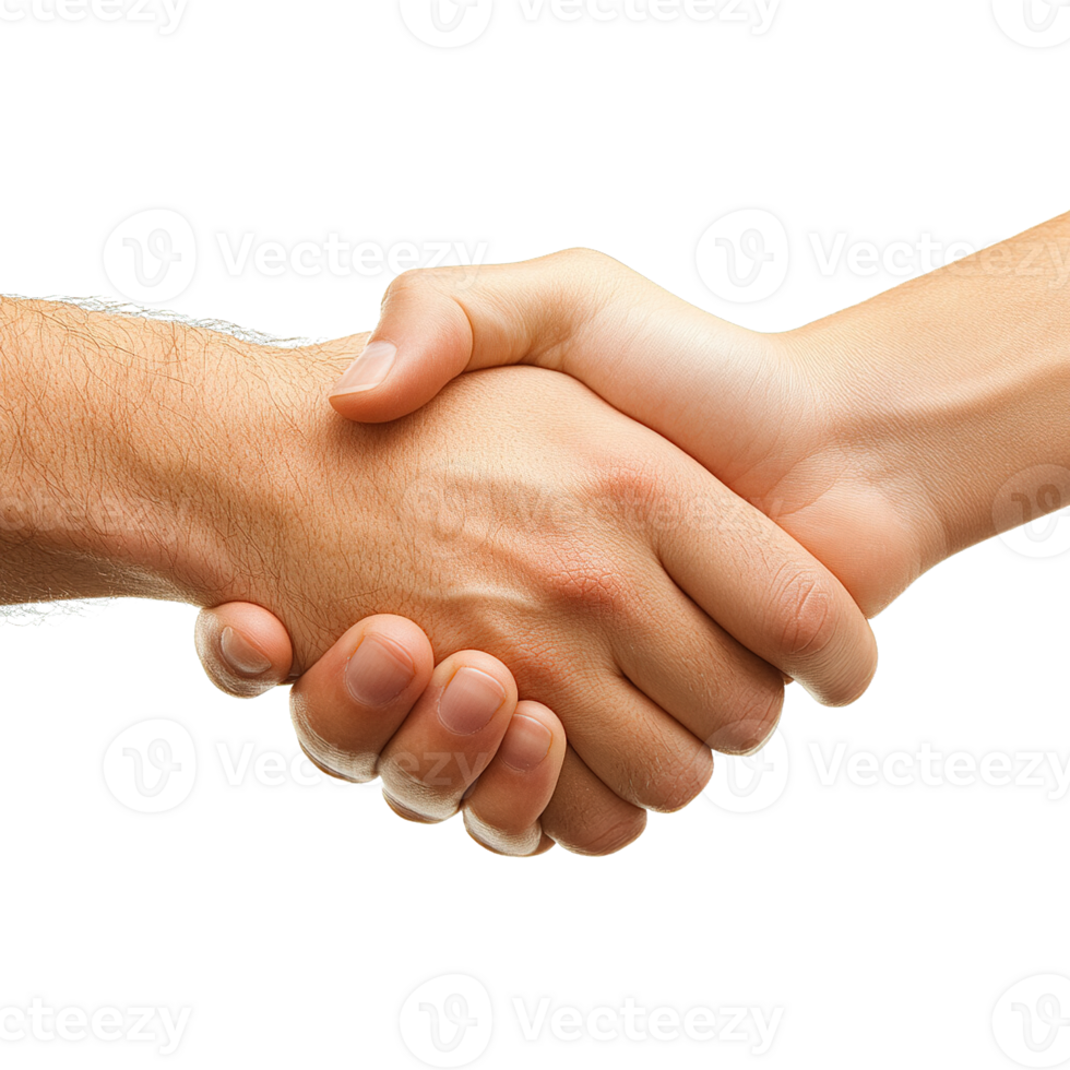 Hands Clasped Together in a Formal Handshake Gesture Perfect for Business and Corporate Themes png
