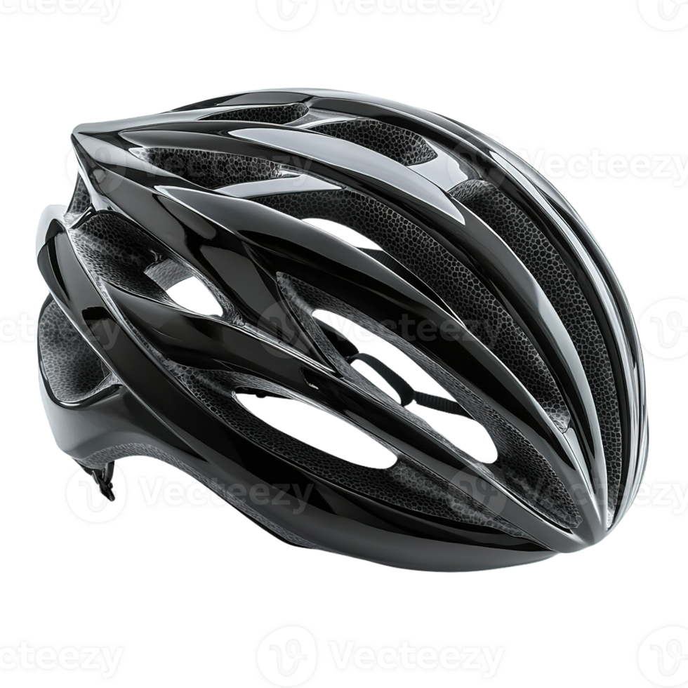 Close-Up of a Sleek Bicycle Helmet with Multiple Air Vents Isolated on Transparent Background png