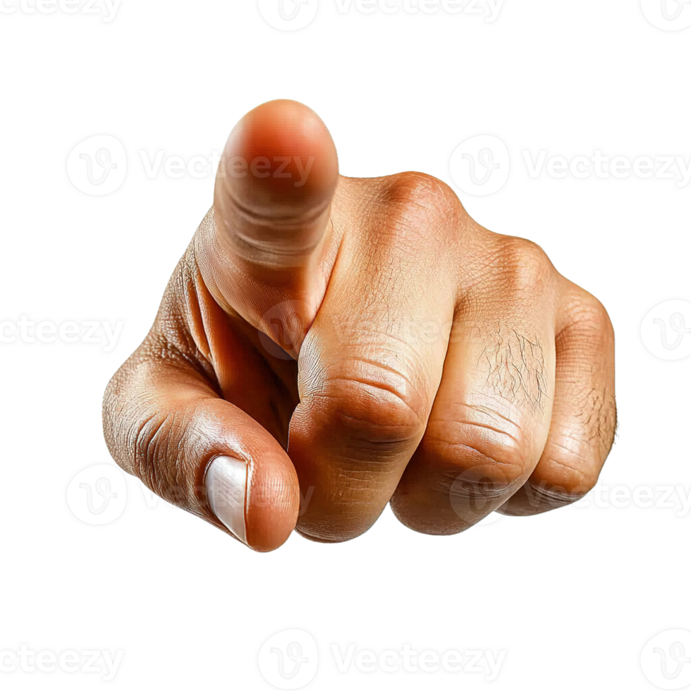 Hand Pointing Towards the Viewer with Index Finger Extended Isolated on Transparent Background png