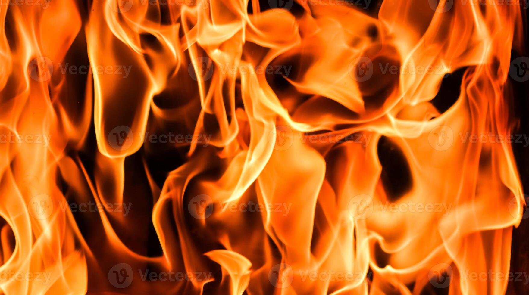 Flames of fire on a black background. The mystery of fire. photo