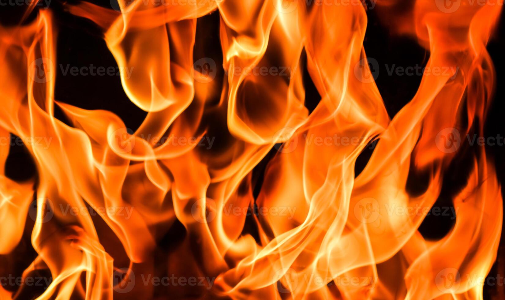 Flames of fire on a black background. The mystery of fire. photo