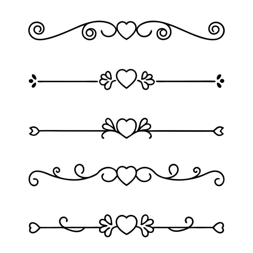 Handcrafted line dividers for personalized projects vector