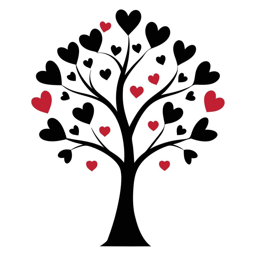 Beautiful heart tree for design projects vector