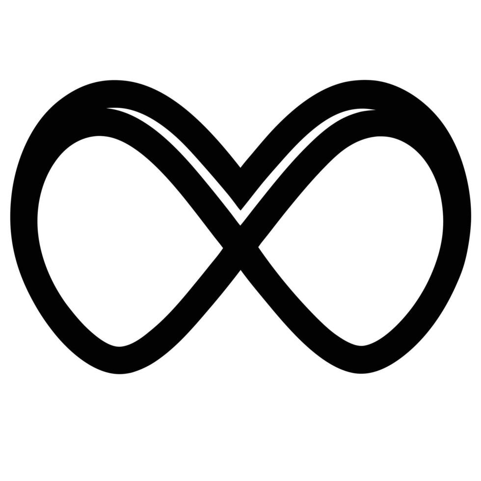 Infinity Heart Silhouette Isolated on White vector