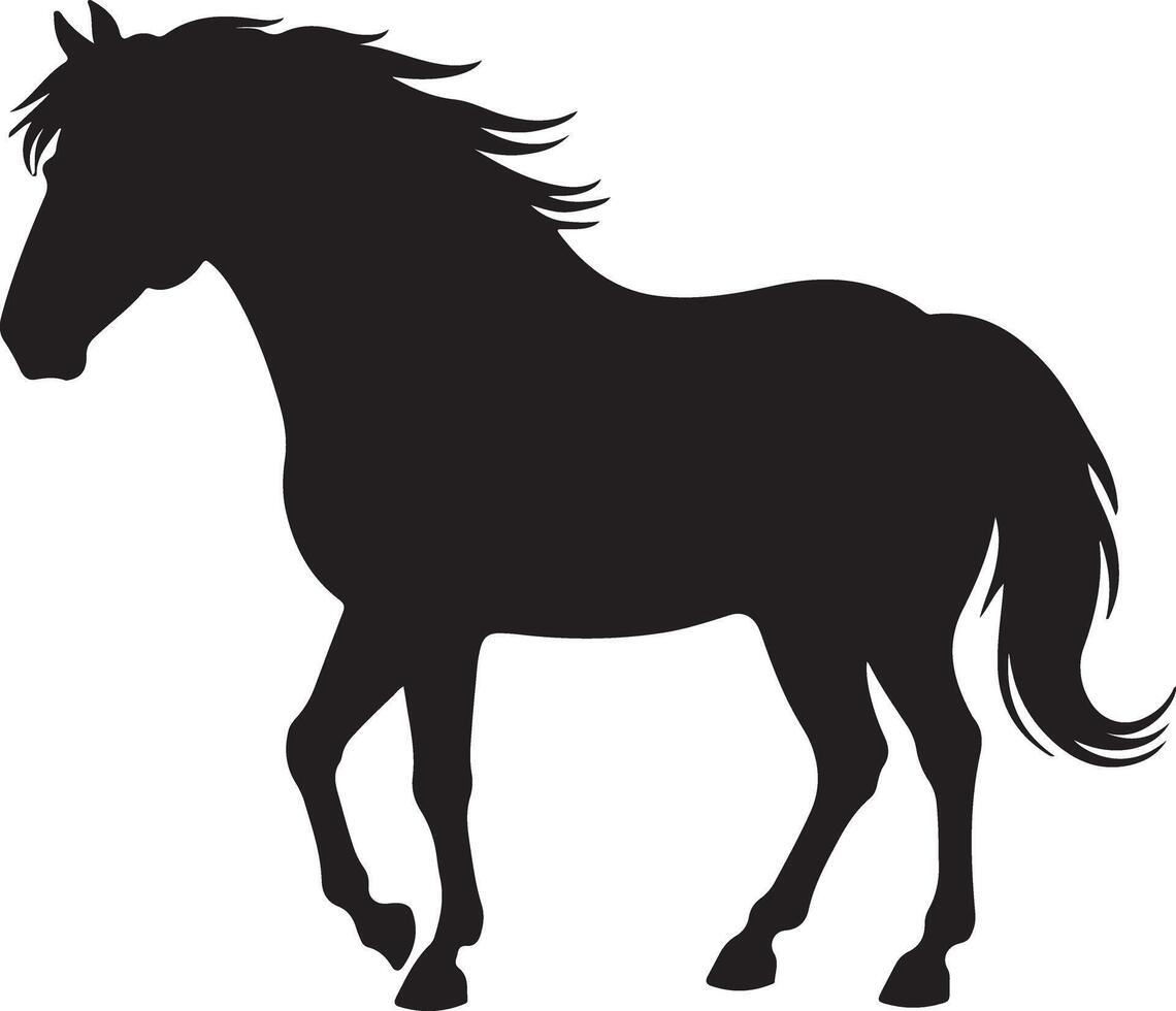 Powerful Horse Silhouette on White Background vector