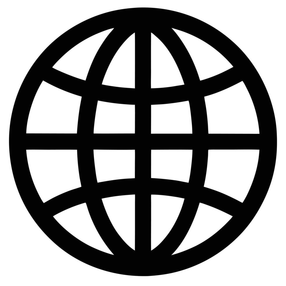 Internet Symbol Silhouette on White Background vector