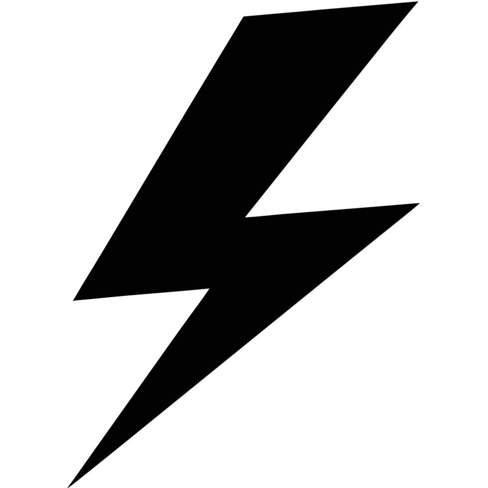 Lightning Strike Silhouette on White Background for Energy and Storm Themes vector