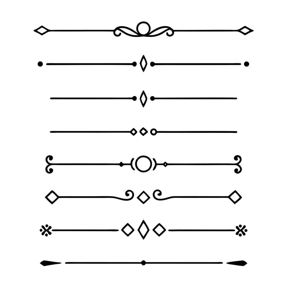 Line dividers with playful and colorful designs vector