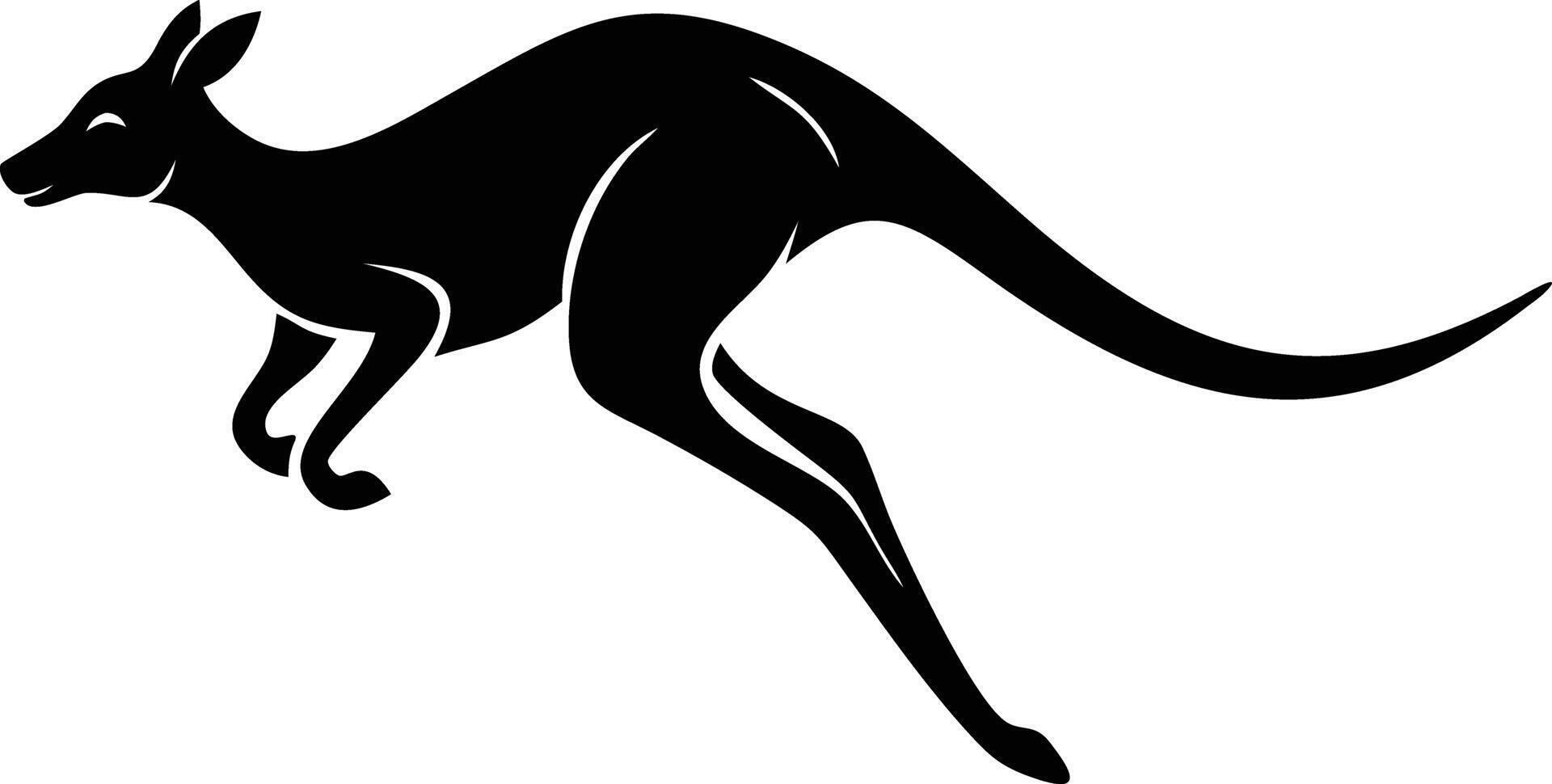 Dynamic kangaroo silhouette for wildlife designs vector