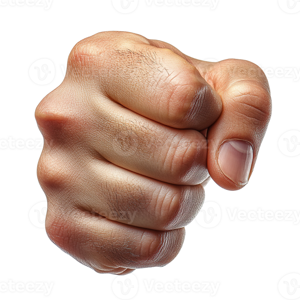 Hand Gesturing a Clenched Fist Isolated on Transparent Background png
