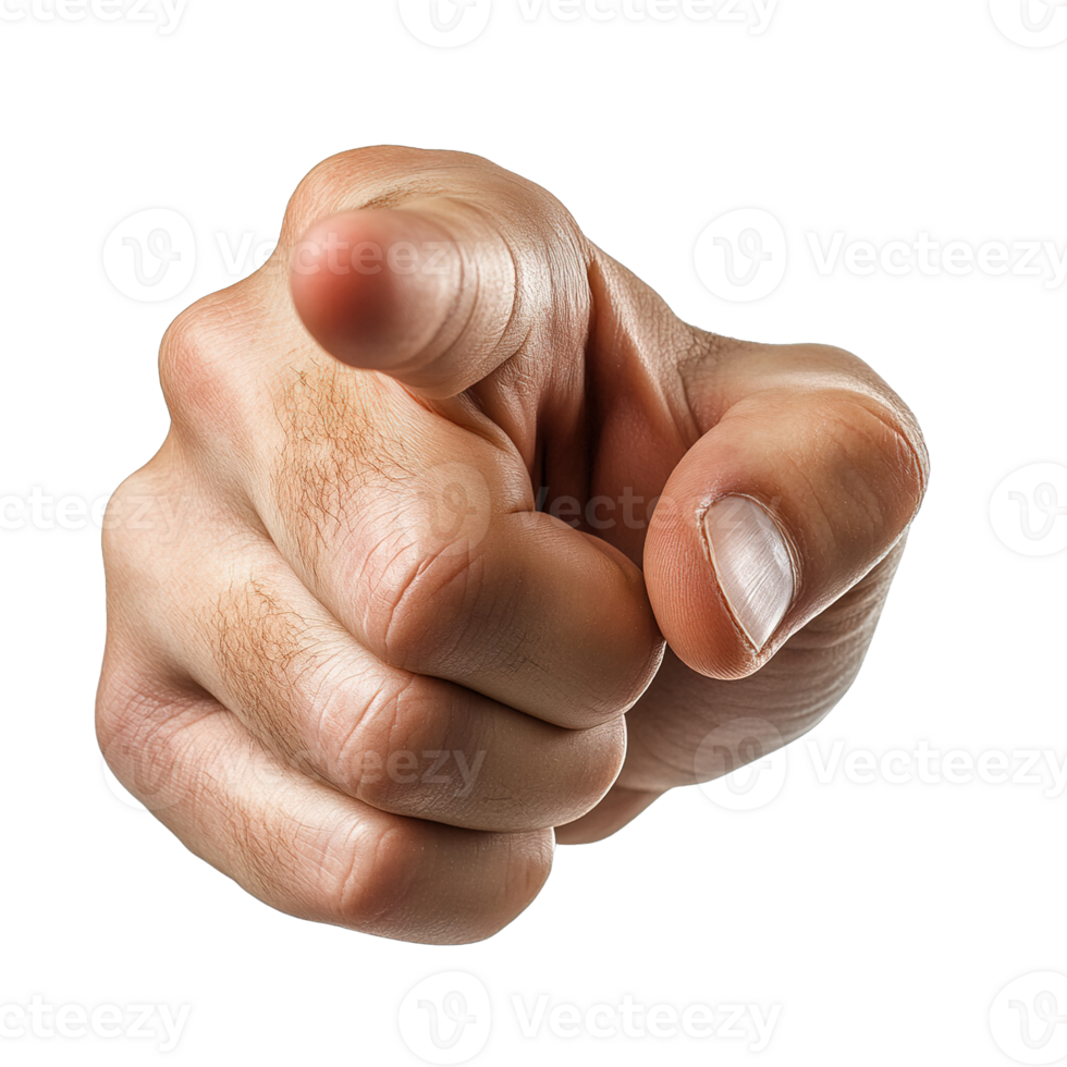 Hand Making a Pointing Gesture with the Index Finger Isolated on Transparent Background png