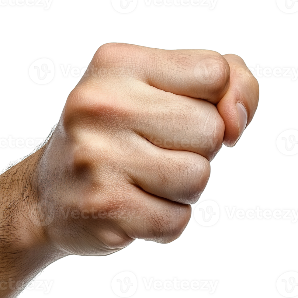 Clenched Fist in a Close-Up Shot Isolated on Transparent Background png