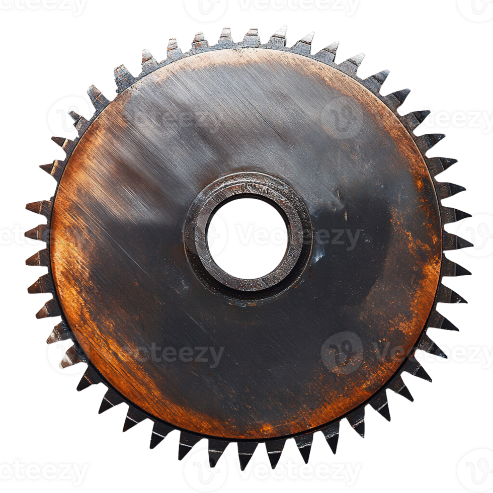 Close-Up of Circular Metal Saw Blades with Precision-Crafted Sharp Teeth Isolated on Transparent Background png