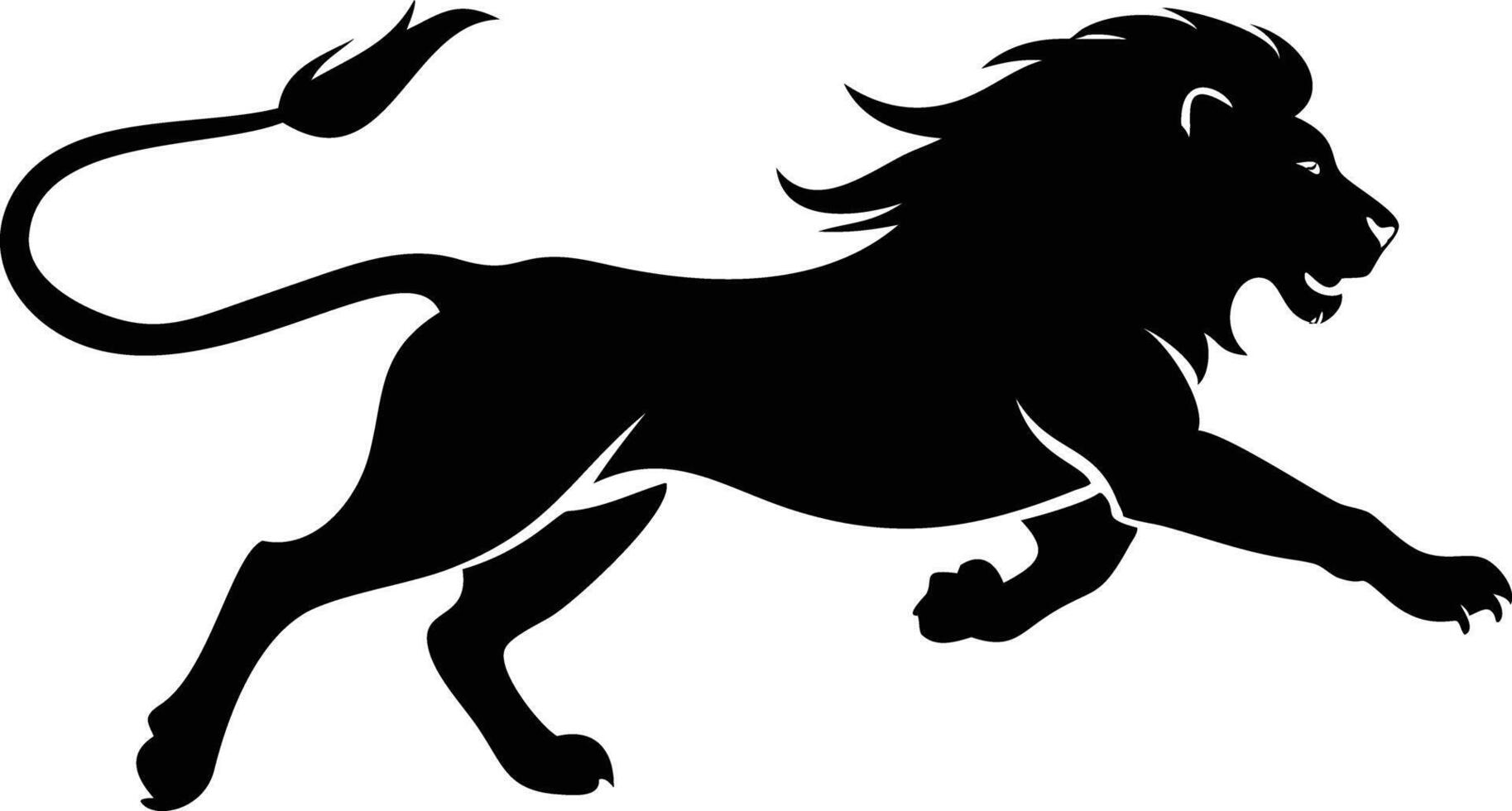 Elegant lion silhouette for decorative designs vector