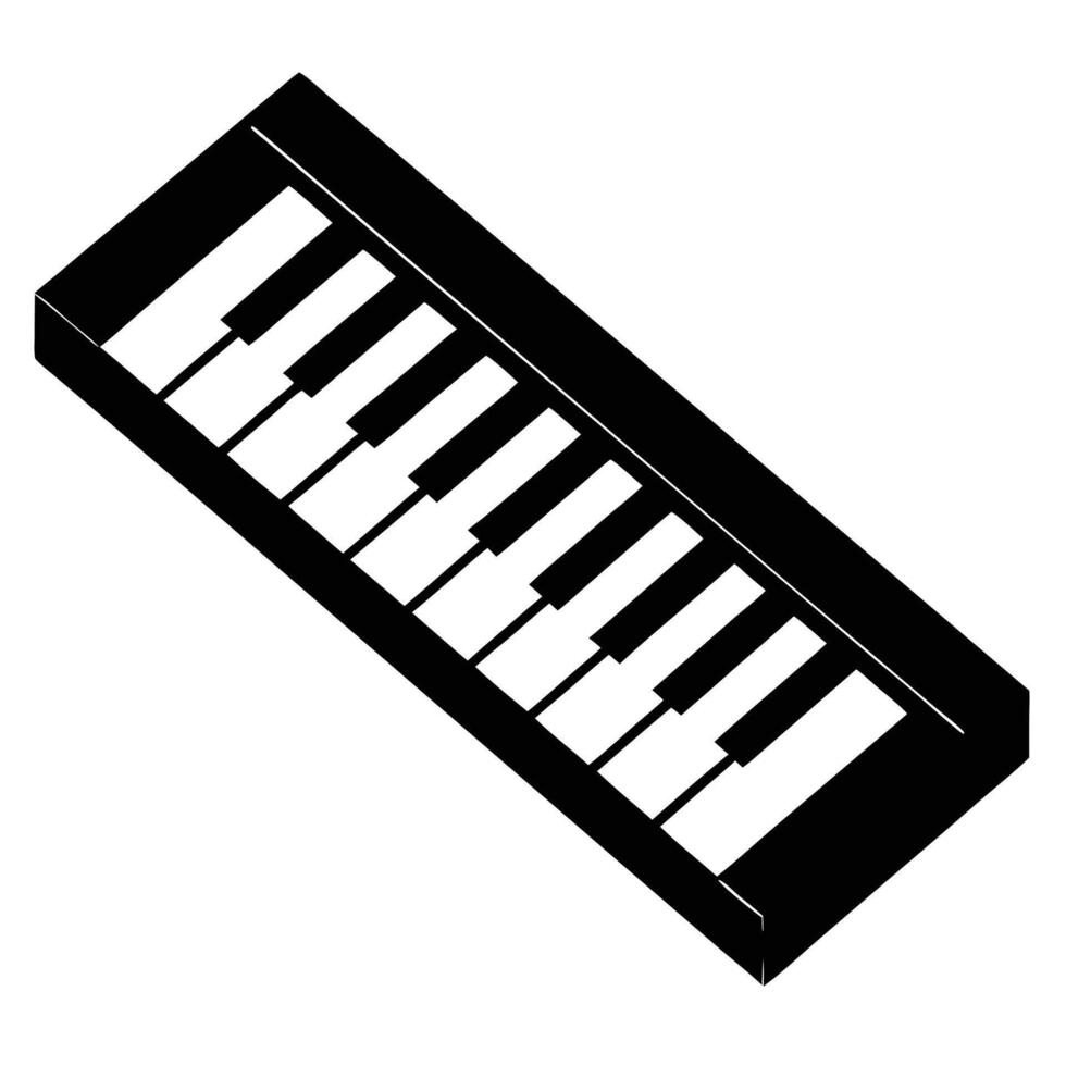 Typing Keys Silhouette Illustration on White vector