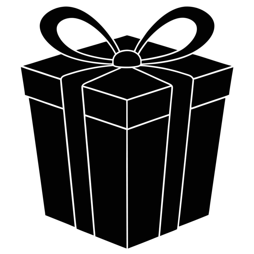 Oversized Gift Box Silhouette Isolated vector