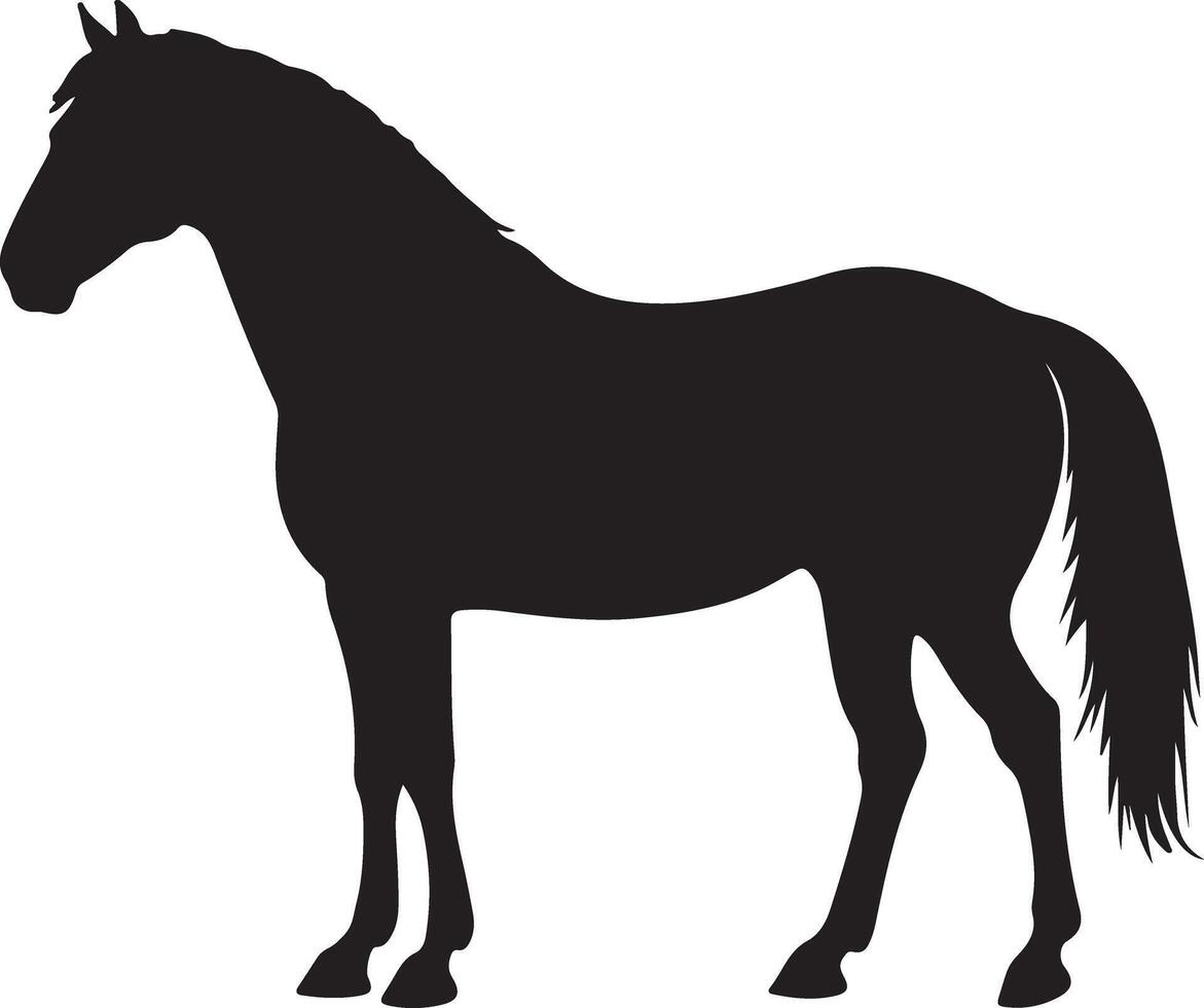 Running Stallion Silhouette on White Background vector