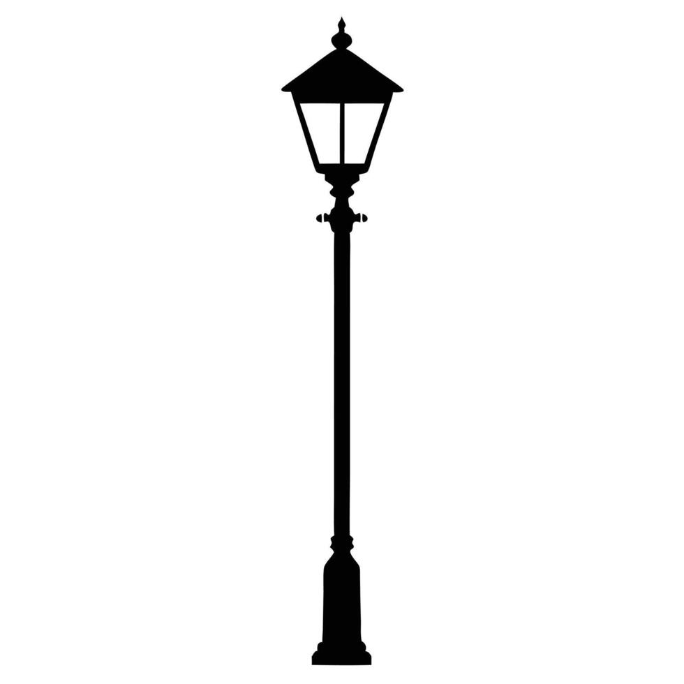 Street Lamp Silhouette Isolated on White vector