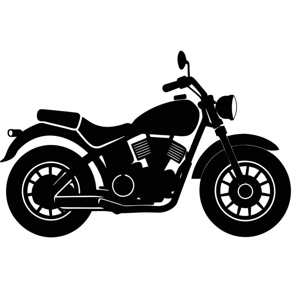 Powerful Motorcycle Silhouette Isolated on White Background vector