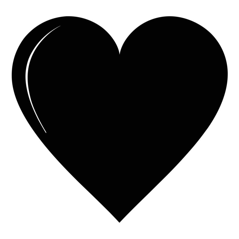 Heart Love Silhouette Design on White Background vector