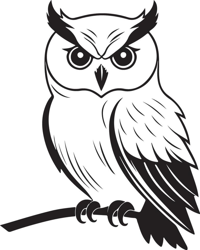 Fourth Owl Silhouette on White Background vector