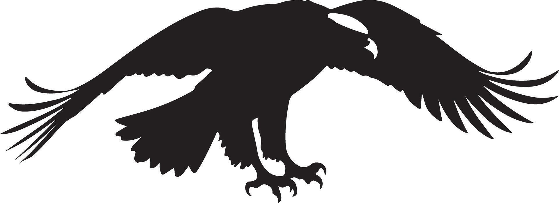 Eagle Silhouette Gliding Over Ocean Horizon at Sunrise vector