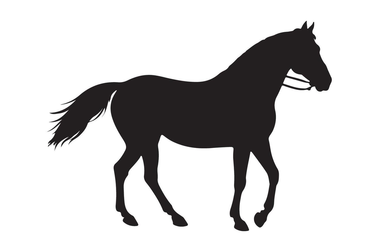 Running Horse Silhouette on White Background vector