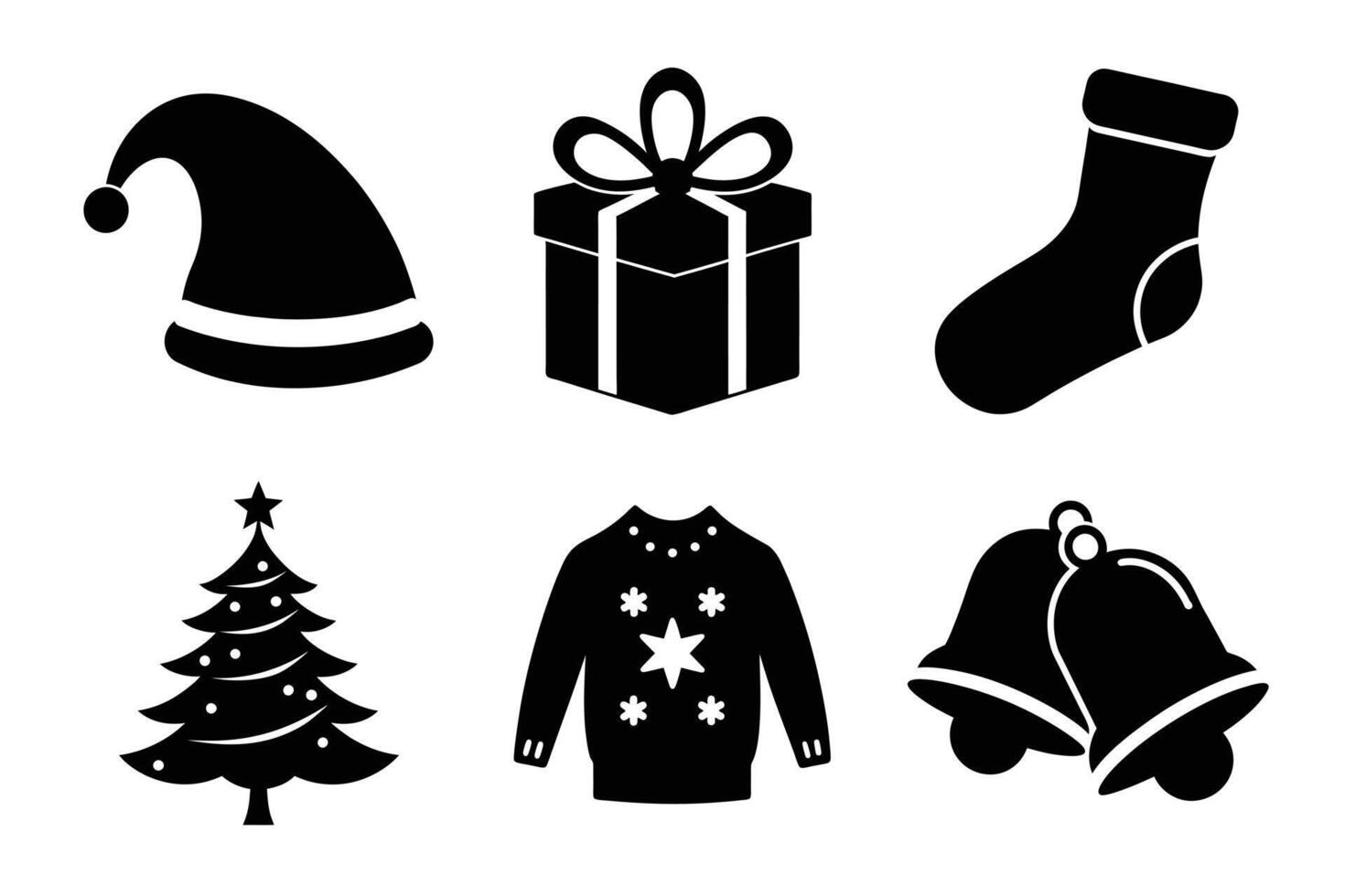 Festive Christmas icon set for holiday designs vector