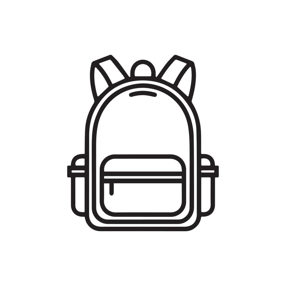 Modern Backpack Outline Icon for Travel and Education vector
