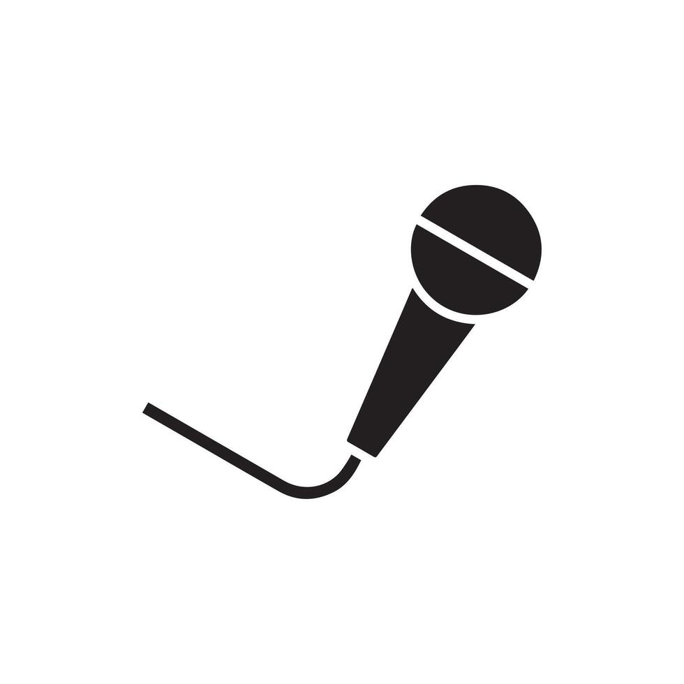 Minimalist Black Microphone Icon for Media Design vector