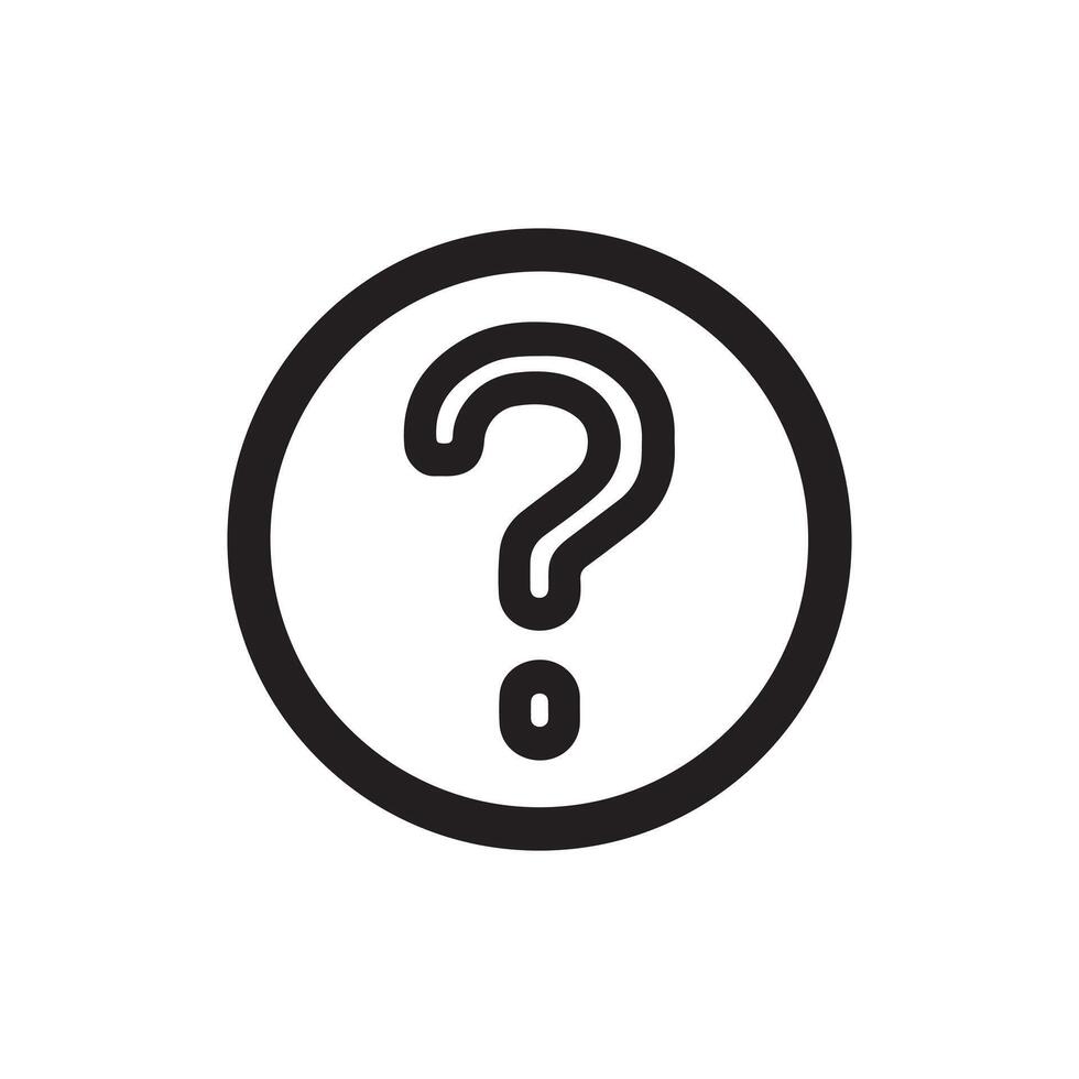 Question Mark Icon in Circle for Help and Support vector