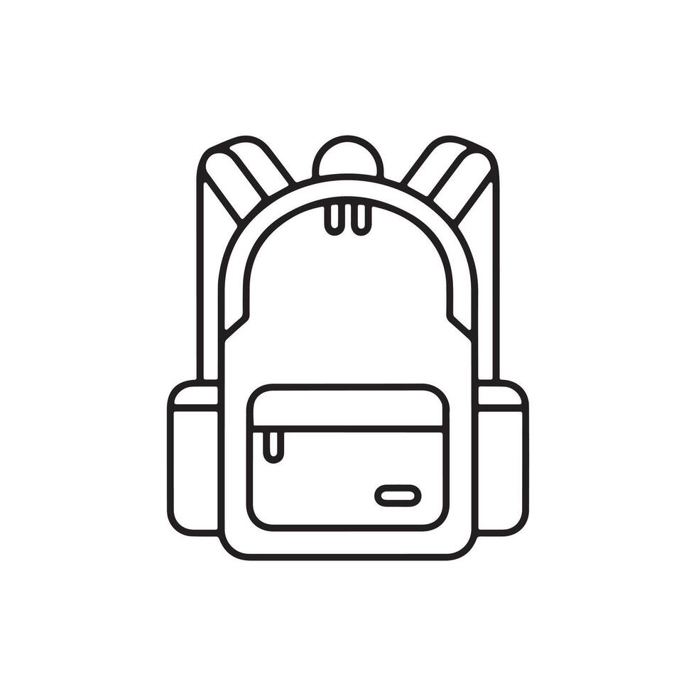 Simple Backpack Outline Icon for Travel and School vector