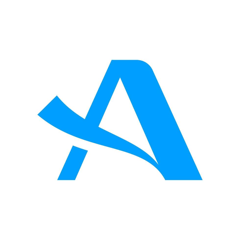 Abstract Blue Letter A Logo Design vector