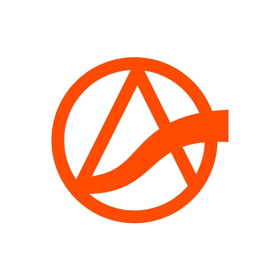 modern and simple logo Circle A with Ribbon vector