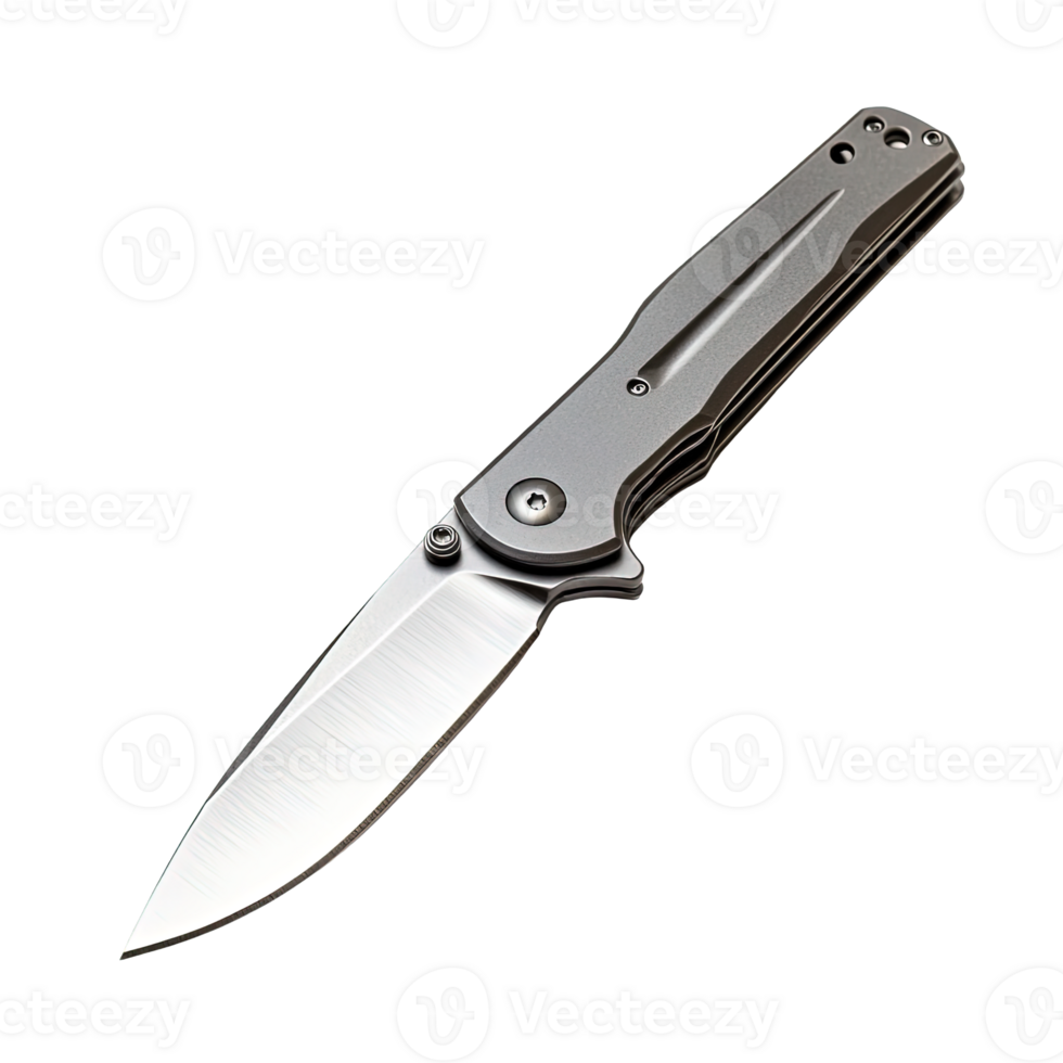 Stylish Pocket Knife with Durable Handle and Sharp Blade Isolated on a Transparent Background png