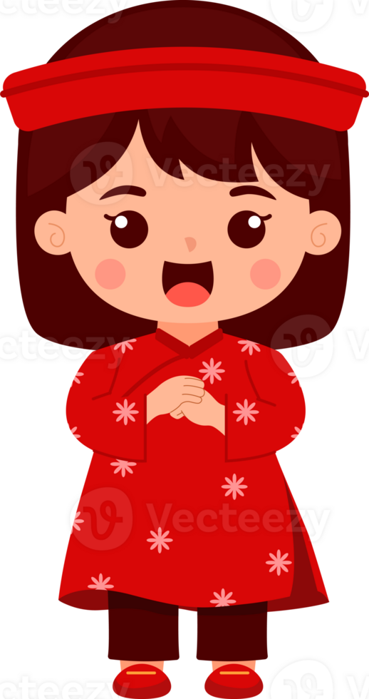 Cute New Year Girl Wish a Happy New Year png