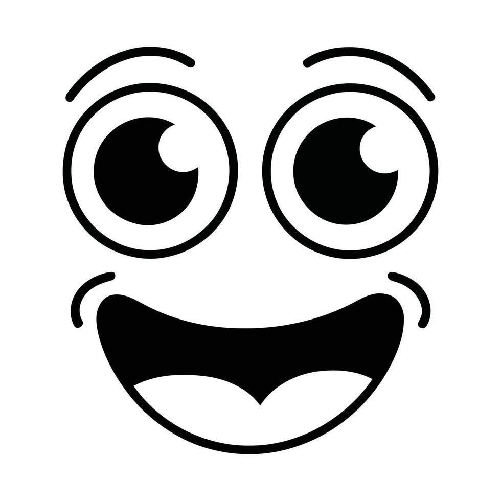 Excited cartoon face graphic design vector