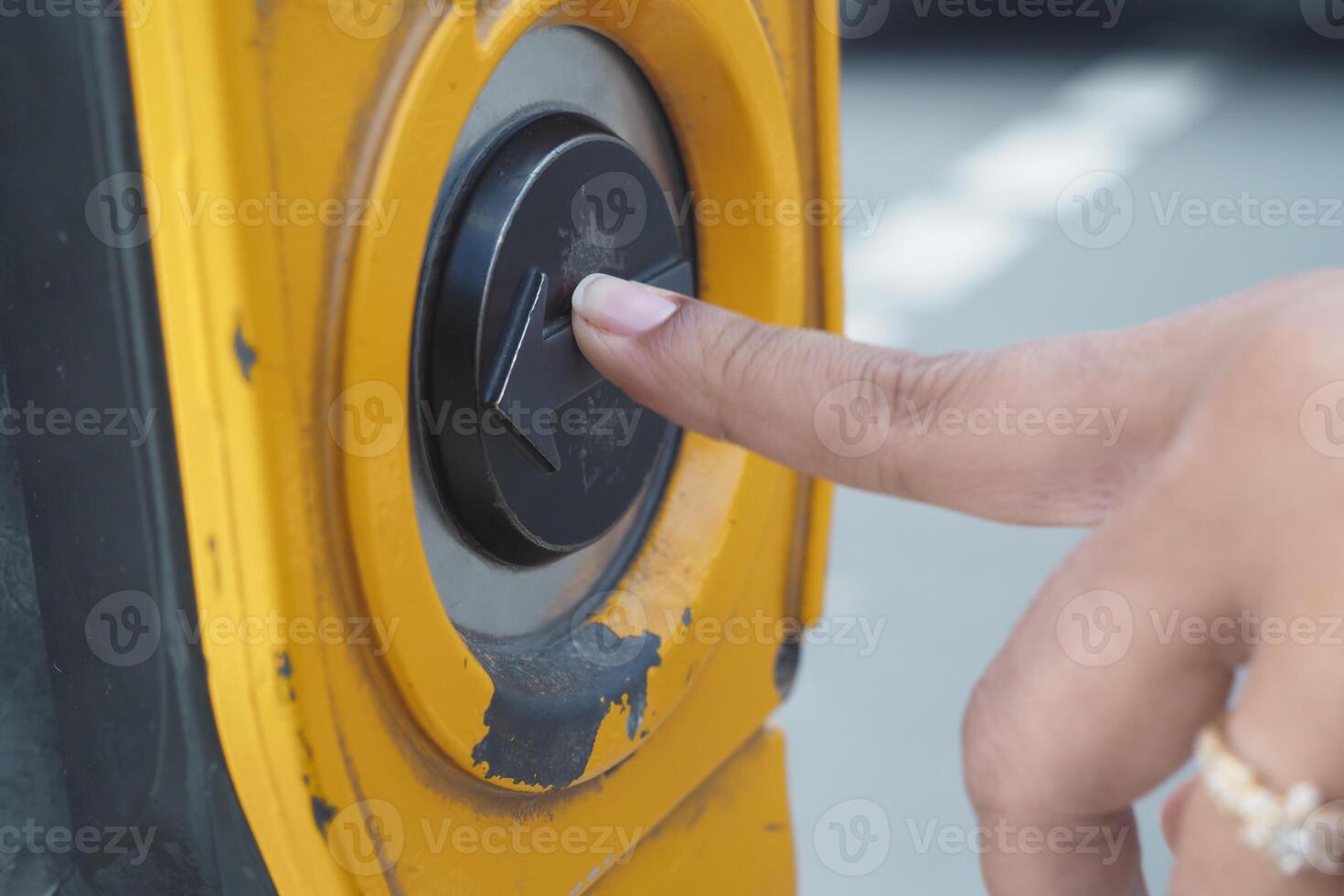 close up of crossing signal button photo