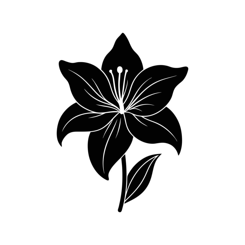 amaryllis icon flower silhouette illustration vector