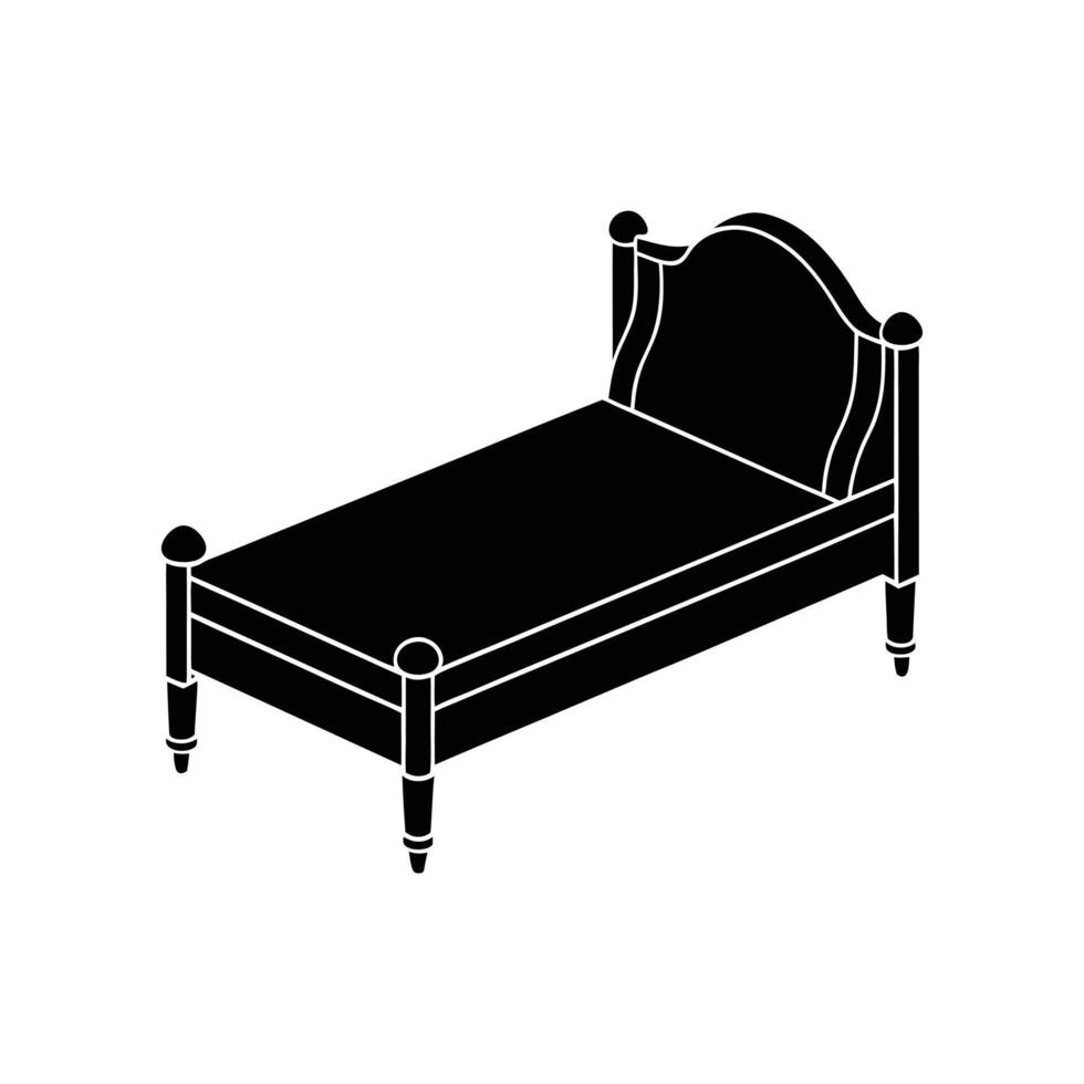 daybed silhouette on white background vector