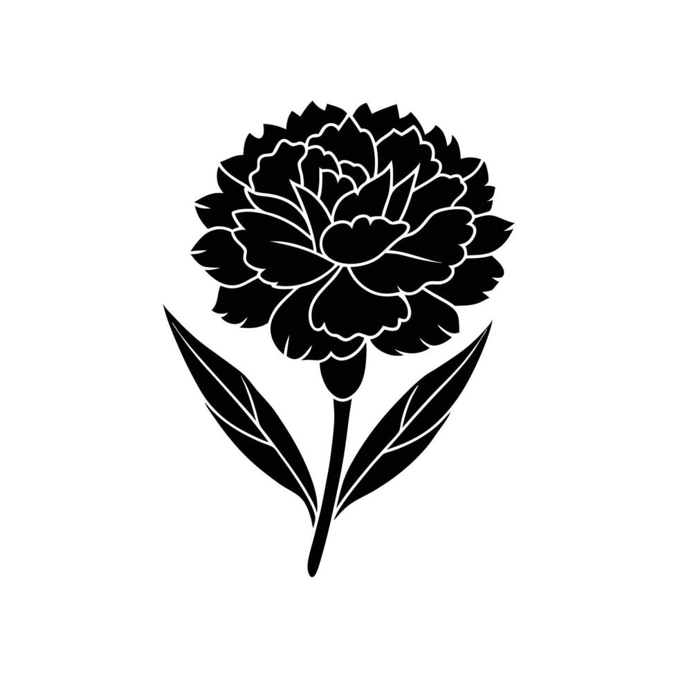 carnation silhouette flower vector