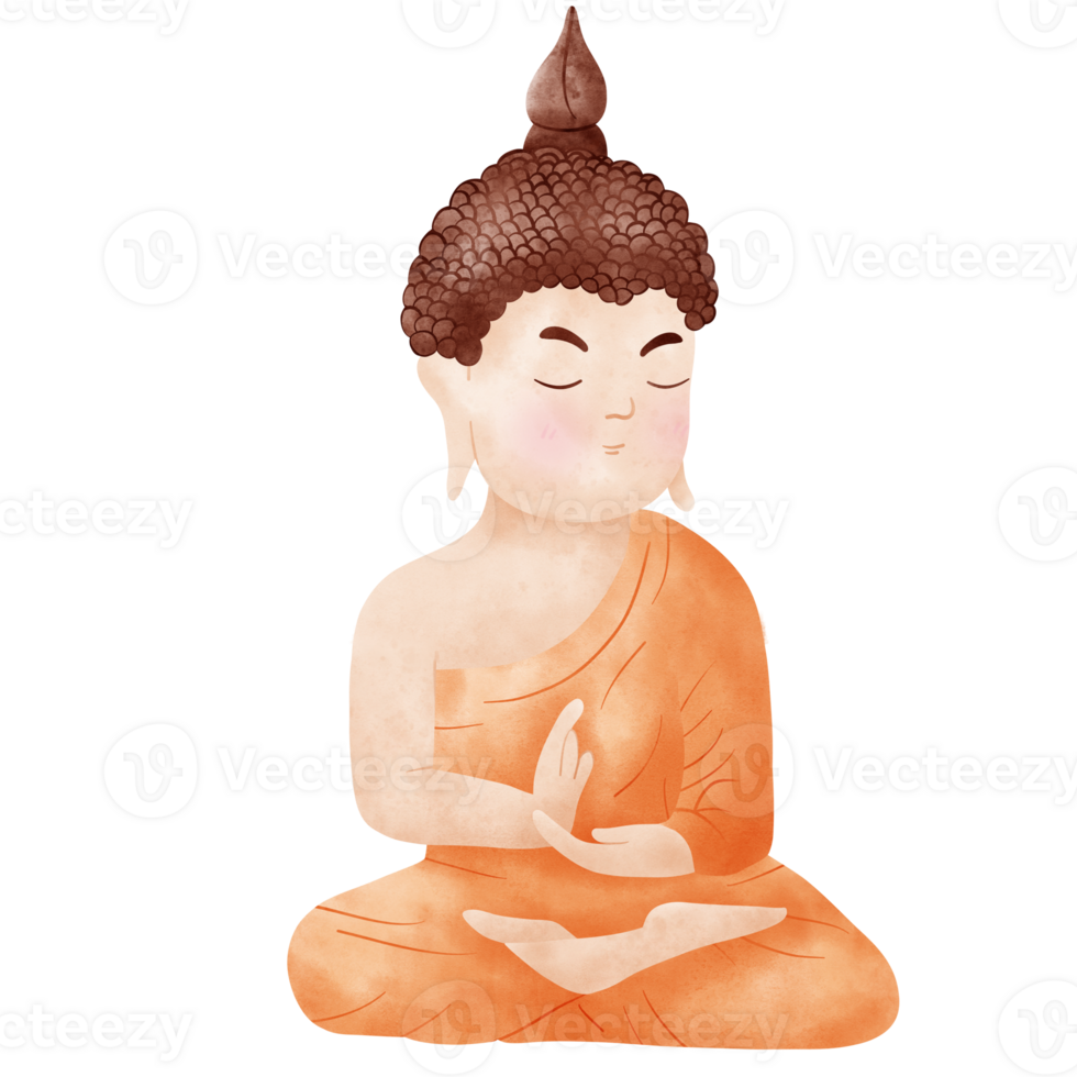 Buddha, Monk watercolor png