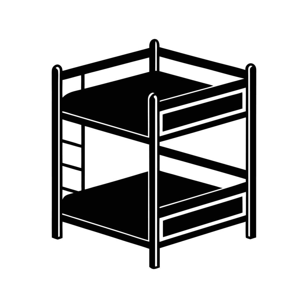 bunk bed silhouette on white background vector