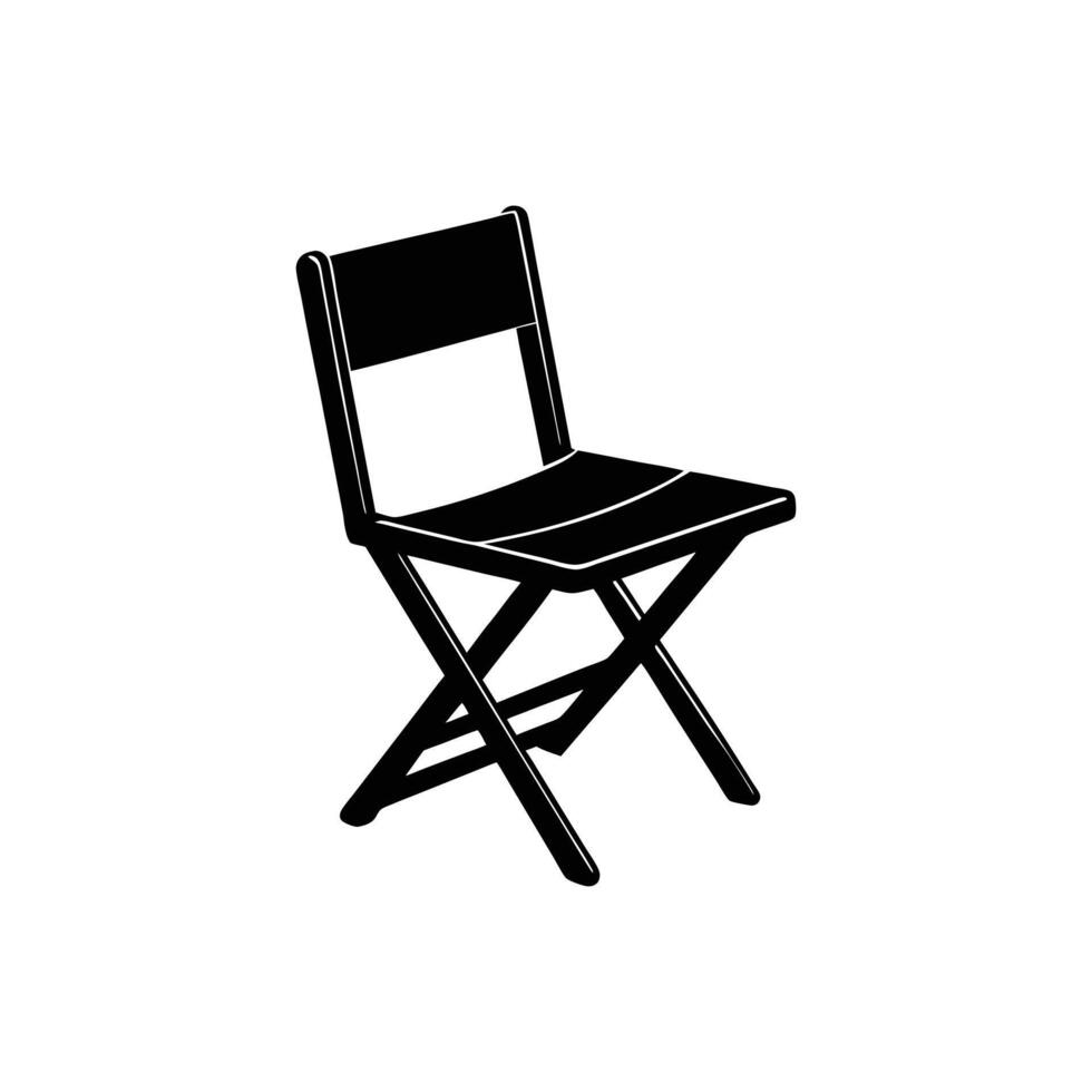 folding chair icon silhouette vector
