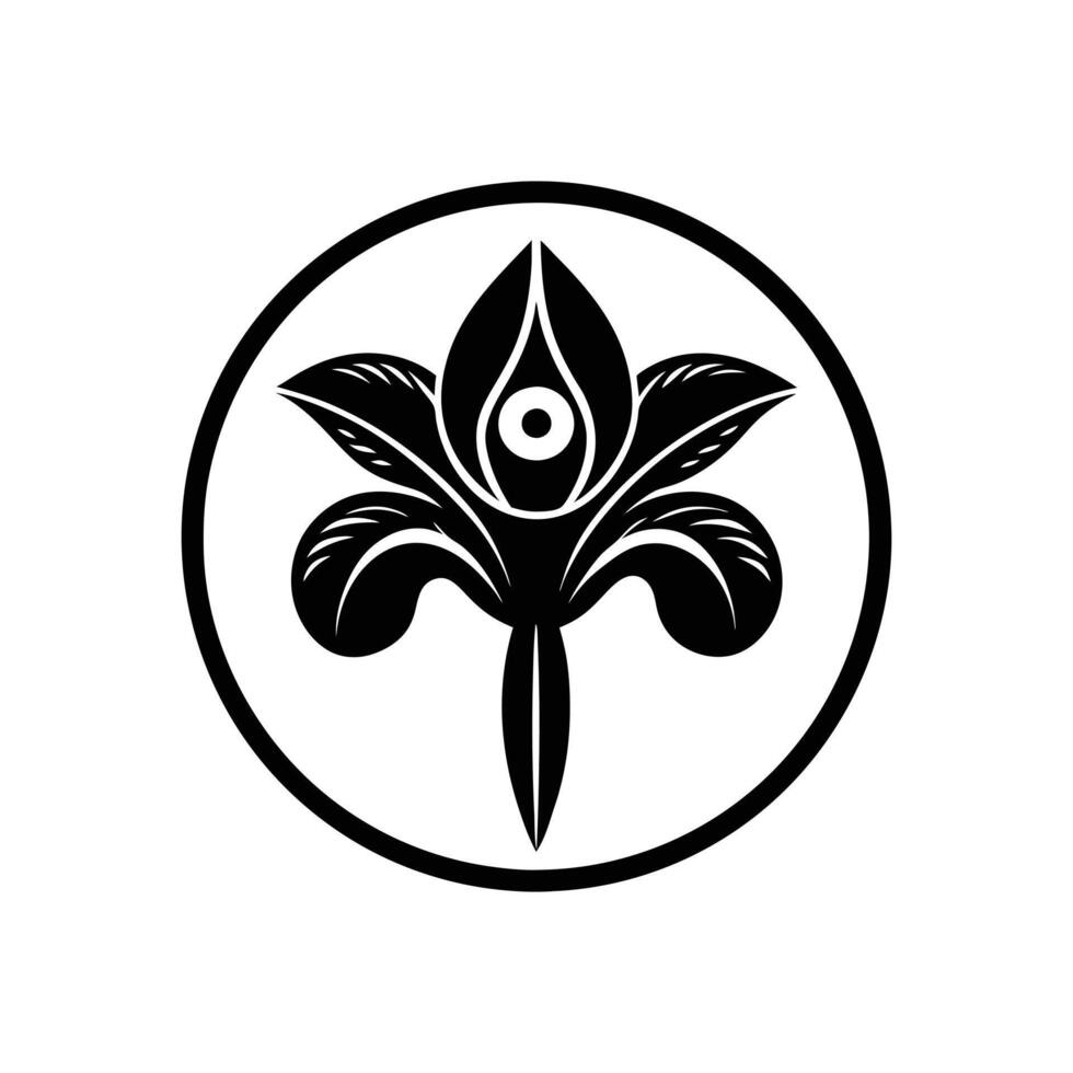 iris flower icon silhouette illustration vector