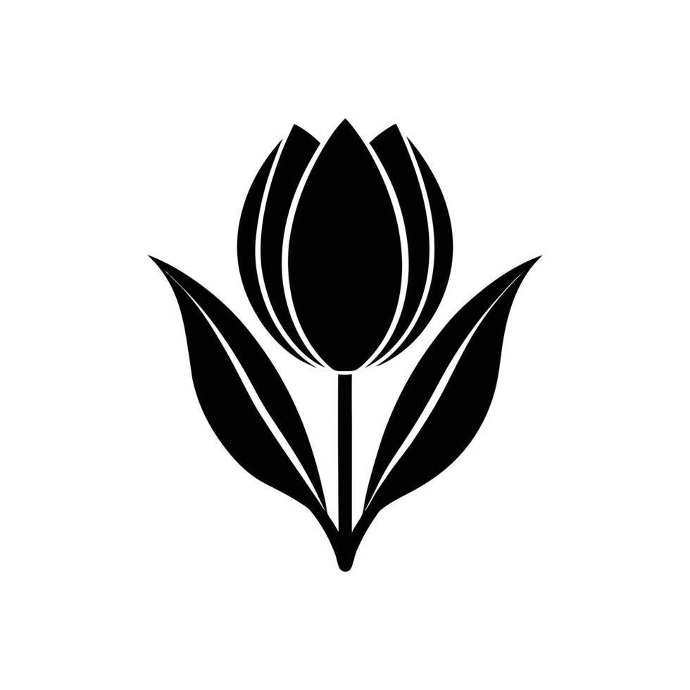 flower silhouette, tulip design illustration vector
